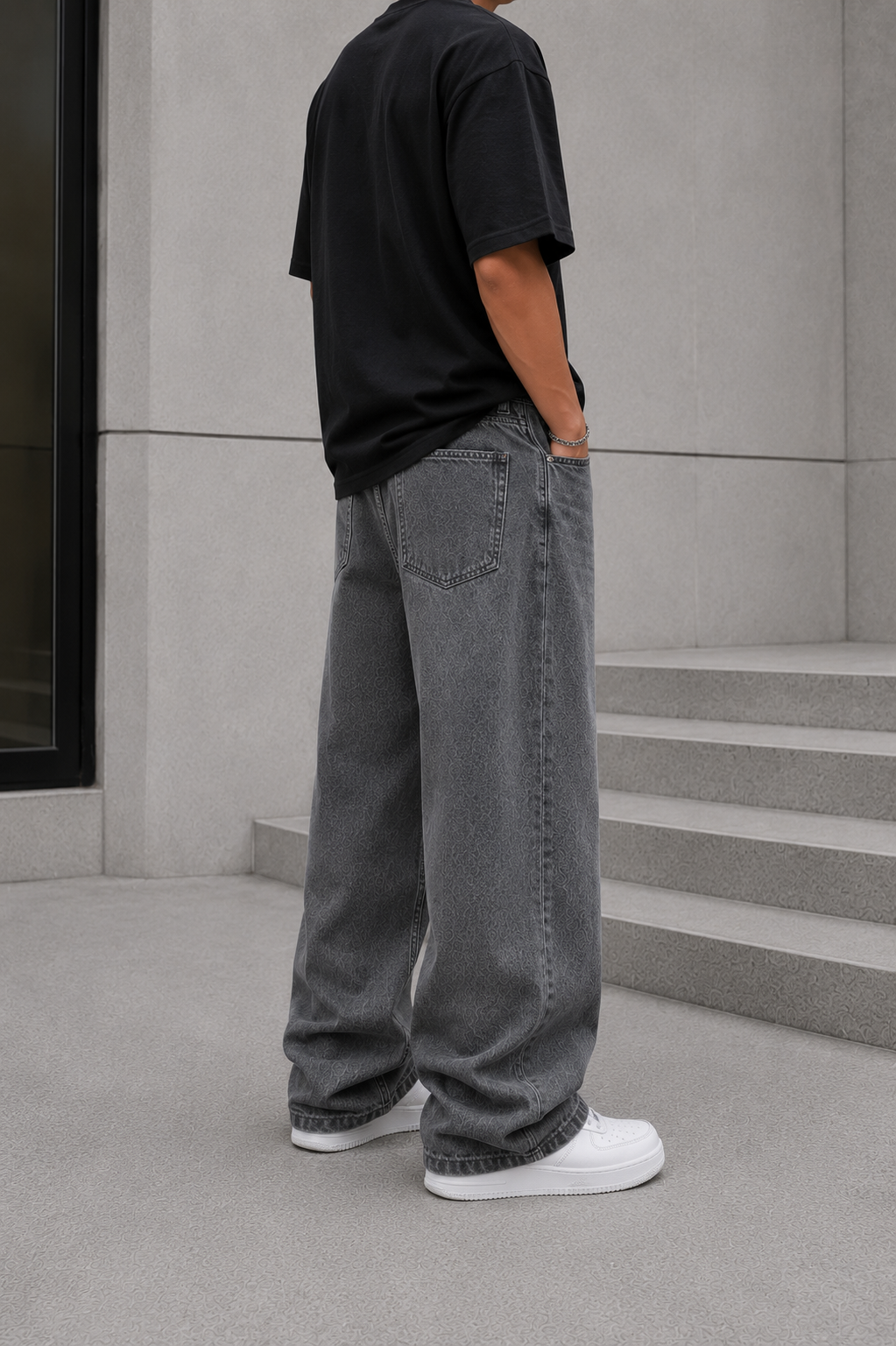 Aurevo Graphite Baggy Jeans
