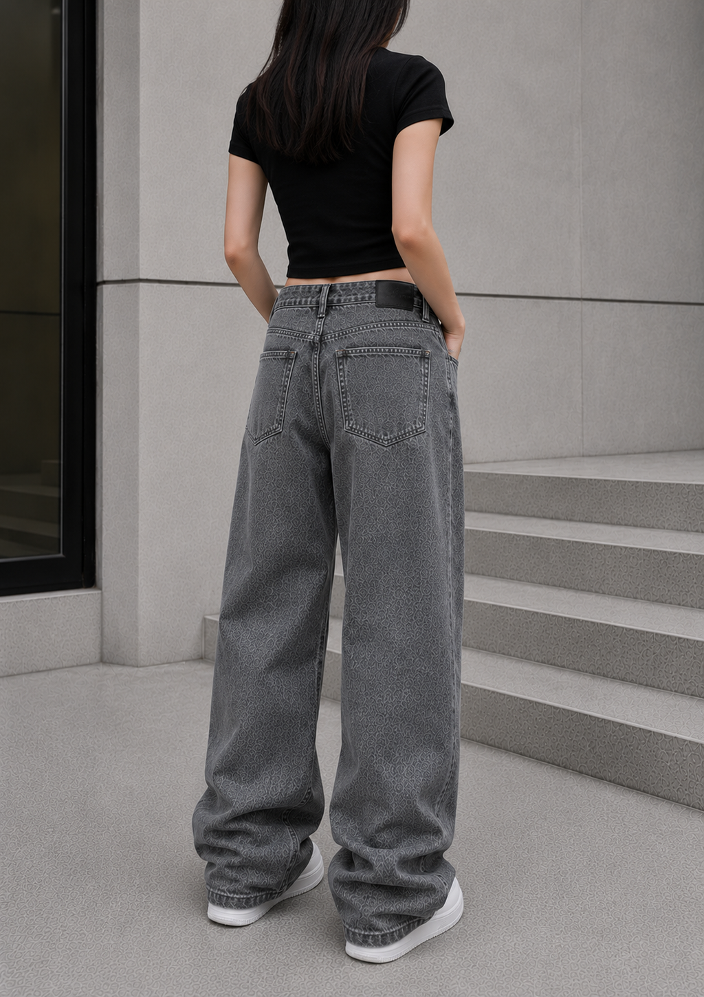 Aurevo Graphite Baggy Jeans