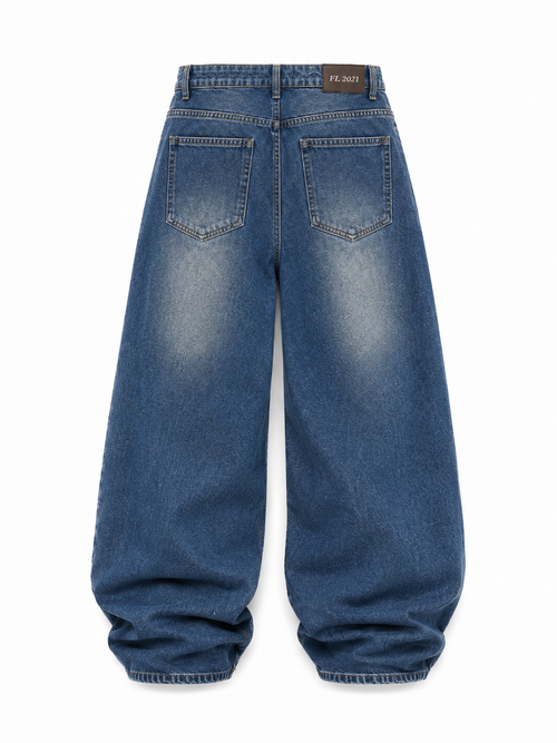 AUREVO Midnight Drift Baggy Jeans (Unisex)