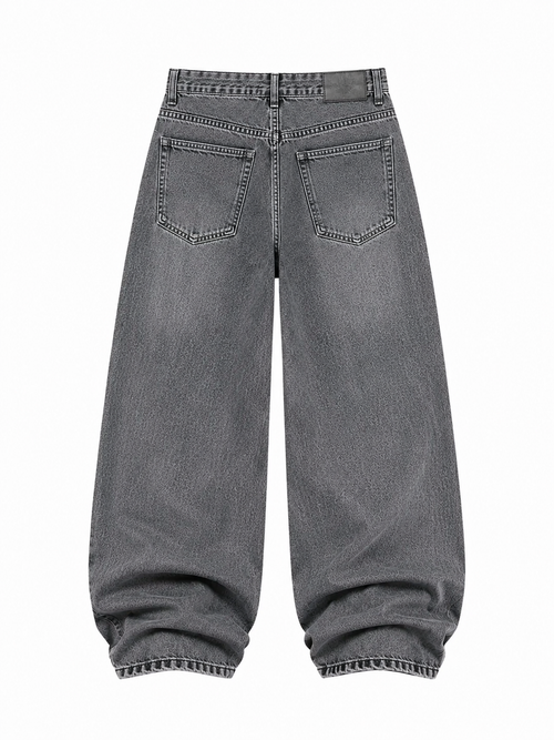 Ash Grey Baggy Denim Jeans (Unisex)