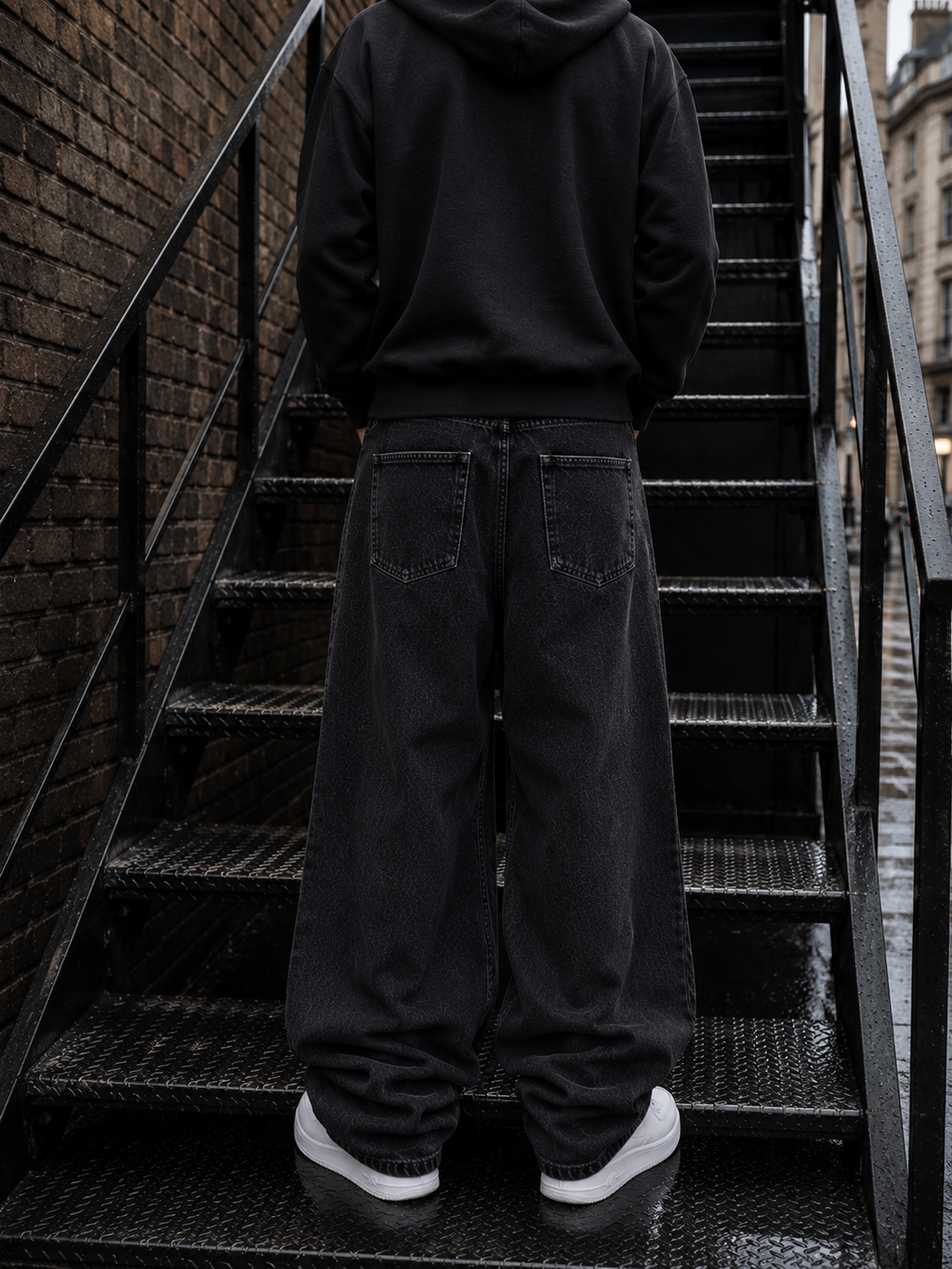 Aurevo Shadow Grey Baggy Jeans