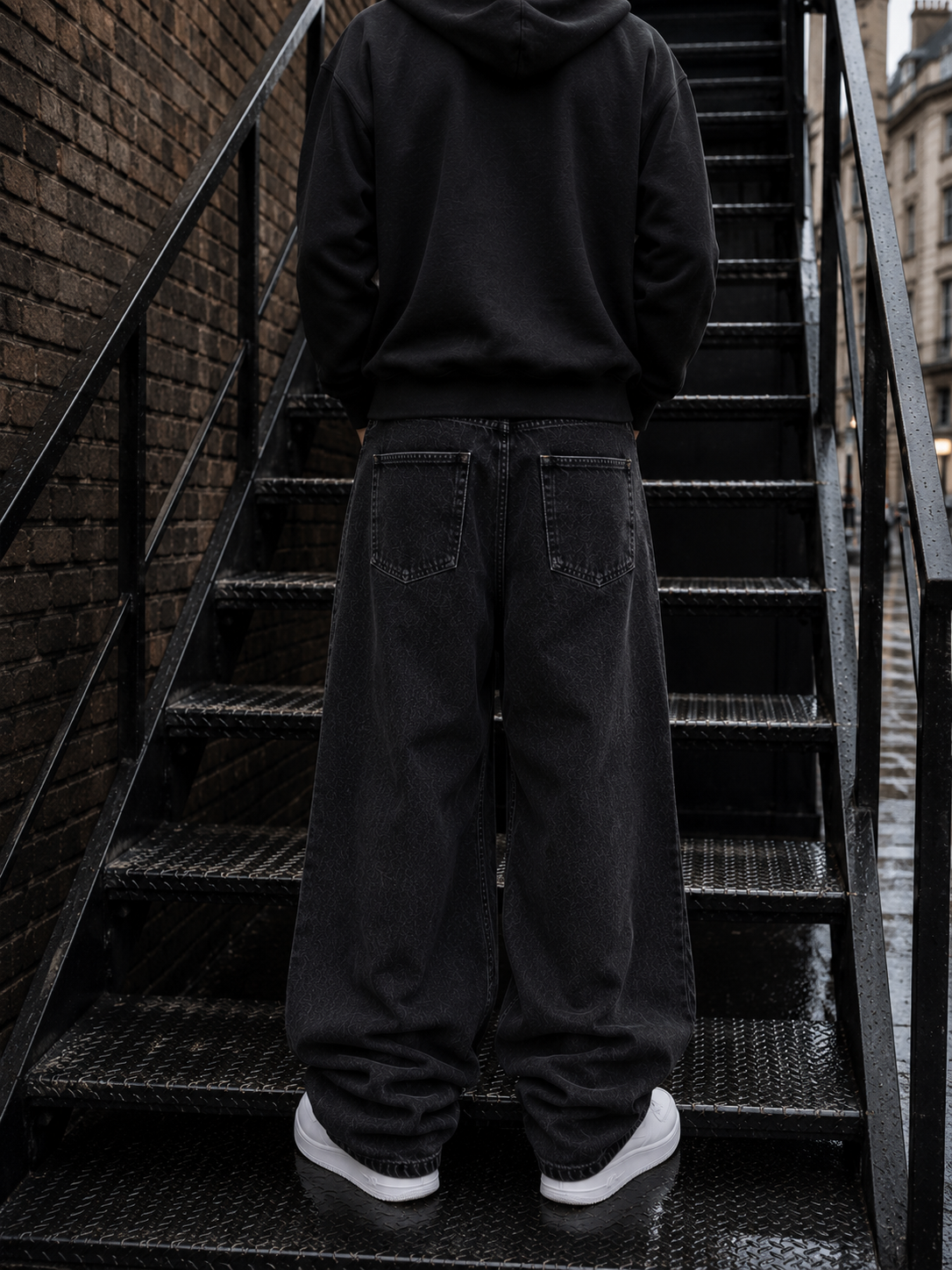 Aurevo Shadow Grey Baggy Jeans