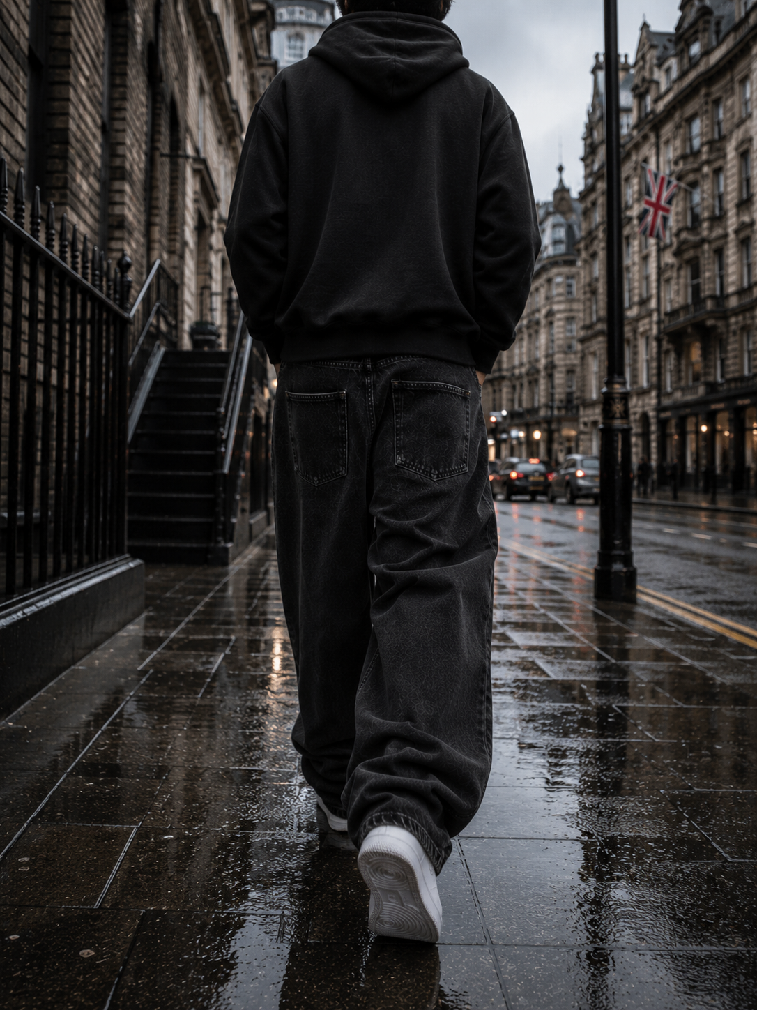 Aurevo Shadow Grey Baggy Jeans